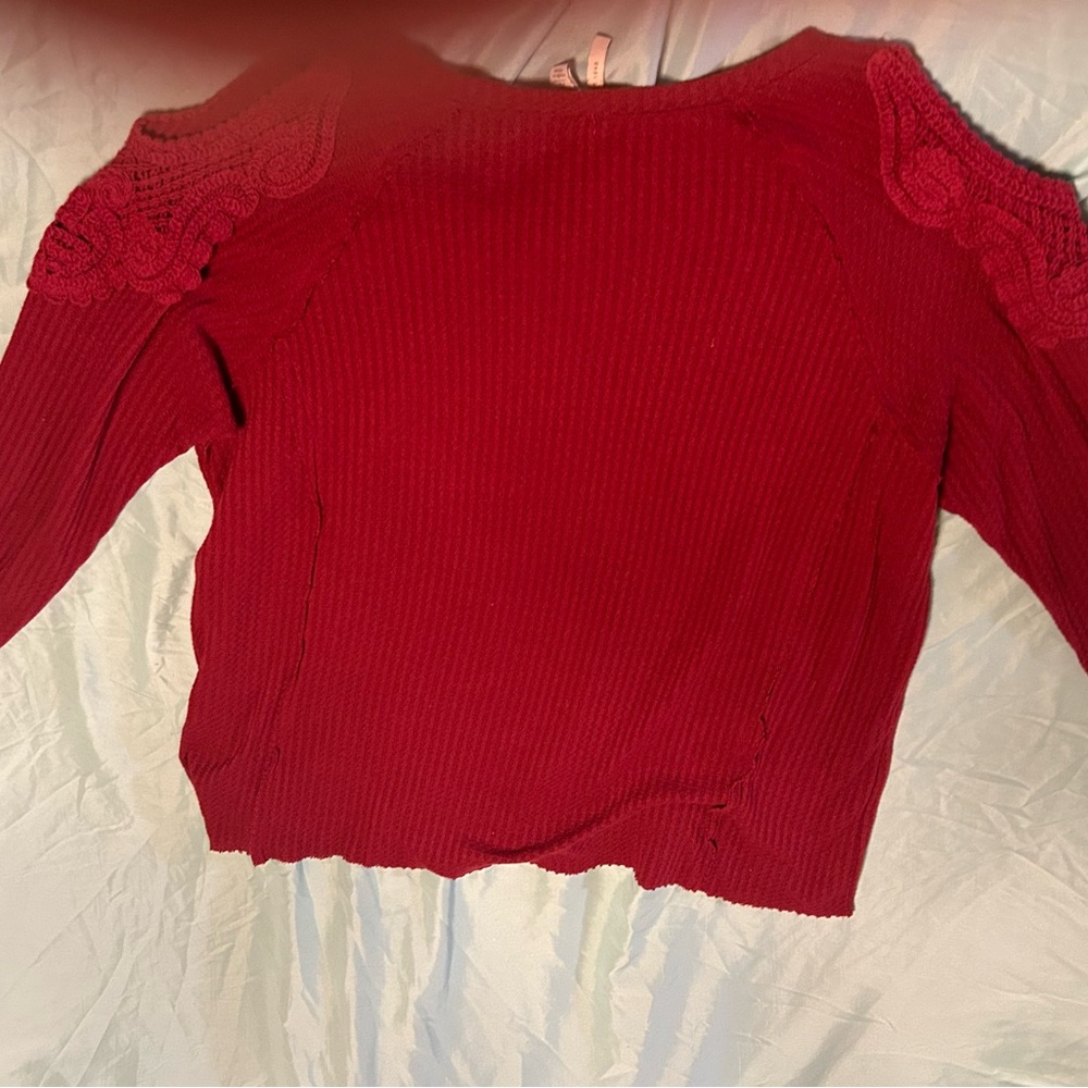 Chic Off-the-Shoulder Red Sweater
